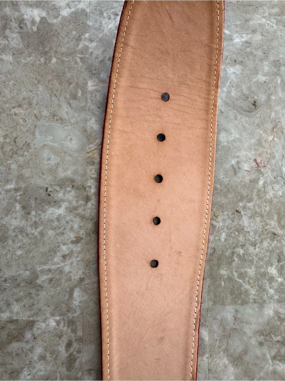 Donna Karan Red Suede Vintage Statement Belt withGold-Tone Buckle Size Small